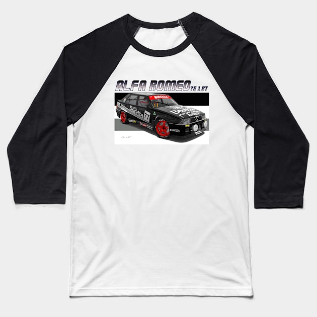 Alfa Romeo 75 Baseball T-Shirt by PjesusArt